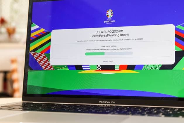 EURO 2024 tickets go on general sale Photo taken on October 2023 in Zagreb, Croatia shows illustration for ticket applications for UEFA EURO, EM, Europameisterschaft,Fussball 2024 through the official UEFA ticketing platform. Over 1.2 million tickets will be available in the application period from 3 October until 26 October 2023. LukaxStanzl PIXSELL