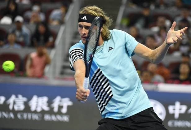 (231003) -- BEIJING, Oct. 3, 2023 -- Germany s Alexander Zverev competes during the men s singles semifinal between Germany s Alexander Zverev and Russia s Daniil Medvedev at 2023 China Open tennis tournament in Beijing, capital of China, Oct. 3, 2023. ) (SP)CHINA-BEIJING-TENNIS-CHINA OPEN-MEN S SINGLES-SEMIFINAL (CN) ZhangxChenlin 