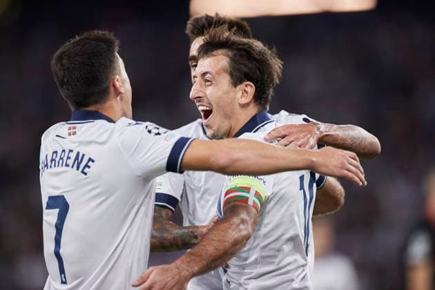 FC Red Bull Salzburg v Real Sociedad: Group D - UEFA Champions League 2023 24 Mikel Oyarzabal of Real Sociedad reacts after scoring goal during the UEFA Champions League match between FC Red Bull Salzburg and Real Sociedad at Red Bull Arena on October 3, 2023, in Salzburg, Austria. Salzburg Red Bull Arena Salzburg Austria RL_RBSvRSO_042 Copyright: xRicardoxLarreinax