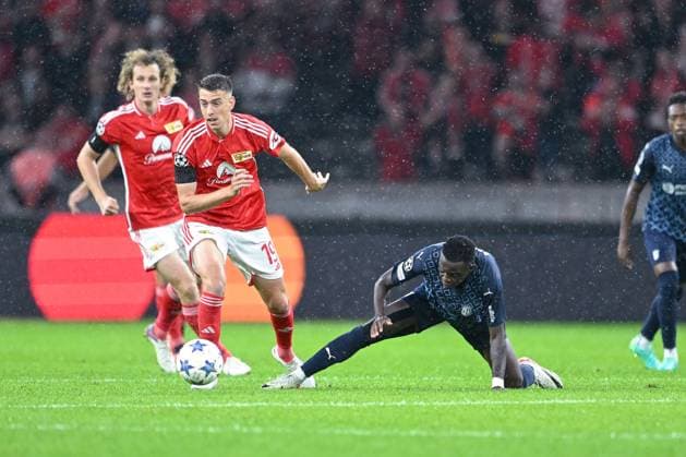 03.10.2023, Fussball, Champions League, 2. Spieltag, Saison 2023 2024, 1.FC Union Berlin - Sporting Braga, Janik Haberer (Union Berlin), Cristian Borja (SC Braga) xRHR-FOTO TKx Copyright: RHR-FOTOx RHR-FOTO TK