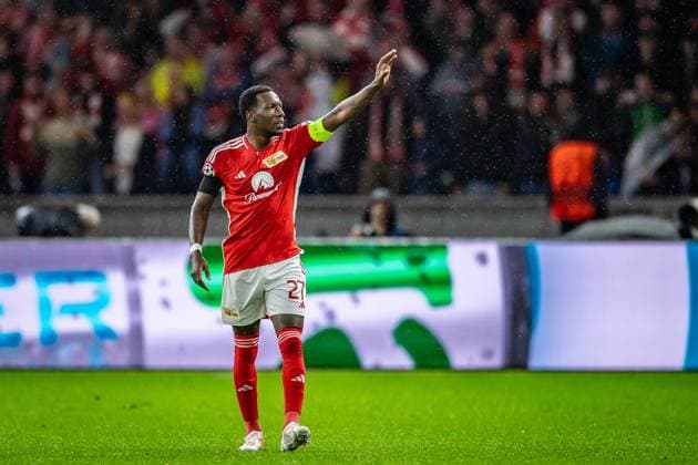 UEFA Champions League: 1. FC Union Berlin vs Sporting Braga. Berlin, 03.10.2023 Jubel zum 1:0 durch Sheraldo Becker (1. FC Union Berlin, 27) UEFA Champions Leaguel: 1. FC Union Berlin vs Sporting Braga, Olympiastadion, Berlin, 03.10.2023 Copyright: xBEAUTIFULxSPORTS LucianoxLimax