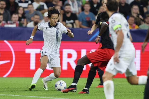 SOCCER - UEFA CL, RBS vs Sociedad SALZBURG,AUSTRIA,03.OCT.23 - SOCCER - UEFA Champions League, group stage, Red Bull Salzburg vs Real Sociedad. Image shows Takefusa Kubo (Sociedad).  GEPAxpictures xMathiasxMandl