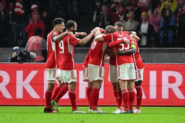 Fussball, Herren, Saison 2023 2024, UEFA Champions League (Gruppe C, 2. Spieltag), 1. FC Union Berlin - Sporting Braga, v. l. Sheraldo Becker (1. FC Union Berlin) Torjubel, jubeln nach dem Tor zum 1:0, 03.10. 2023, Copyright: xMatthiasxKochx