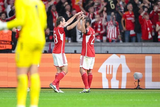 03.10.2023, Fussball, Champions League, 2. Spieltag, Saison 2023 2024, 1.FC Union Berlin - Sporting Braga, Union Berlin freut sich über Tor zum 2:0. xRHR-FOTO TKx Copyright: RHR-FOTOx RHR-FOTO TK