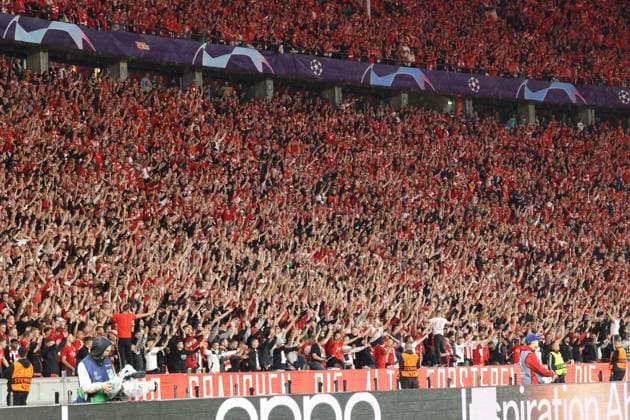 DEU, ChL, 1.FC Union vs. Sporting Braga, 03.10.2023, Berliner Olympiastadion, Berlin, DEU, ChL, 1.FC Union vs. Sporting Braga, im Bild: 1.FC Union-Fans DFL - regulations prohibit any use of Photographs as image sequences and or quasi-video Foto: Juergen Engler nordphoto GmbH