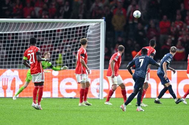 03.10.2023, Fussball, Champions League, 2. Spieltag, Saison 2023 2024, 1.FC Union Berlin - Sporting Braga, Bruma (SC Braga) erzielt das Tor zum 2:2 . xRHR-FOTO TKx Copyright: RHR-FOTOx RHR-FOTO TK