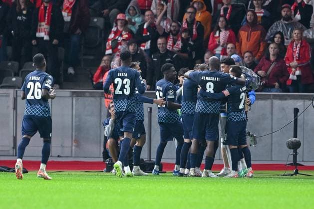 03.10.2023, Fussball, Champions League, 2. Spieltag, Saison 2023 2024, 1.FC Union Berlin - Sporting Braga, Bruma (SC Braga) freut sich über das Tor zum 2:2 mit der Mannschaft. xRHR-FOTO TKx Copyright: RHR-FOTOx RHR-FOTO TK
