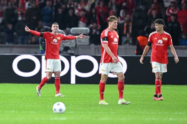 03.10.2023, Fussball, Champions League, 2. Spieltag, Saison 2023 2024, 1.FC Union Berlin - Sporting Braga, Robin Gosens (Union Berlin) regt sich auf nach dem 2:2. xRHR-FOTO TKx Copyright: RHR-FOTOx RHR-FOTO TK
