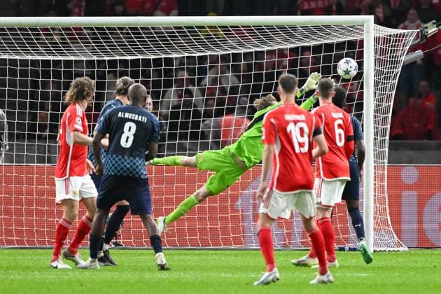 Fussball, Herren, Saison 2023 2024, UEFA Champions League (Gruppe C, 2. Spieltag), 1. FC Union Berlin - Sporting Braga, v. l. Bruma (Sporting Braga) erzielt das Tor zum 2:2, 03.10. 2023, Copyright: xMatthiasxKochx
