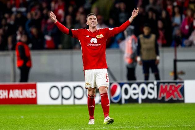 03.10.2023, xfrx, Fussball UEFA Champions League, Union Berlin - Sporting Braga emspor, v.l. Robin Gosens (Union Berlin) (DFL DFB REGULATIONS PROHIBIT ANY USE OF PHOTOGRAPHS as IMAGE SEQUENCES and or QUASI-VIDEO) Berlin