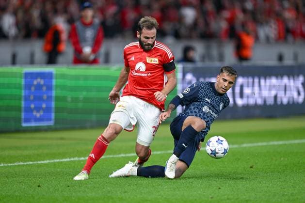 03.10.2023, Fussball, Champions League, 2. Spieltag, Saison 2023 2024, 1.FC Union Berlin - Sporting Braga, Lucas Tousart (Union Berlin), Rodrigo Zalazar Martinez (SC Braga) xRHR-FOTO TKx Copyright: RHR-FOTOx RHR-FOTO TK