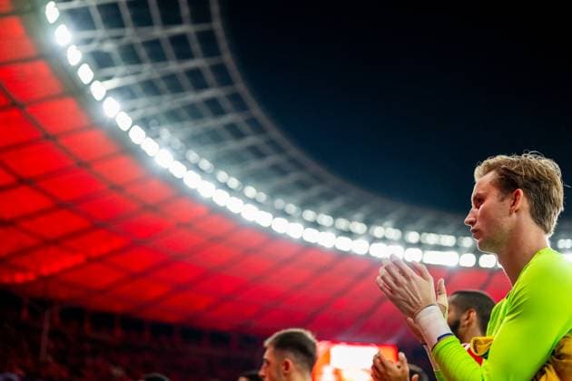03.10.2023, xfrx, Fussball UEFA Champions League, Union Berlin - Sporting Braga emspor, v.l. Frederik Ronnow (Union Berlin) (DFL DFB REGULATIONS PROHIBIT ANY USE OF PHOTOGRAPHS as IMAGE SEQUENCES and or QUASI-VIDEO) Berlin