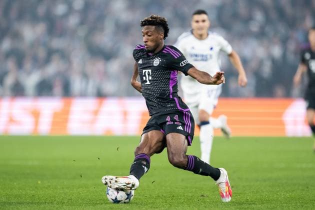 231003 Kingsley Coman of Bayern Munich during the UEFA Champions League football match between FC Copenhagen and Bayern Munich on October 3, 2023 in Köpenhamn. Photo: Petter Arvidson BILDBYRAN kod PA PA0658 fotboll football soccer fotball champions league fc copenhagen bayern münchen bbeng bayern munich fc köpenhamn Copyright: PETTERxARVIDSON BB231003PA028