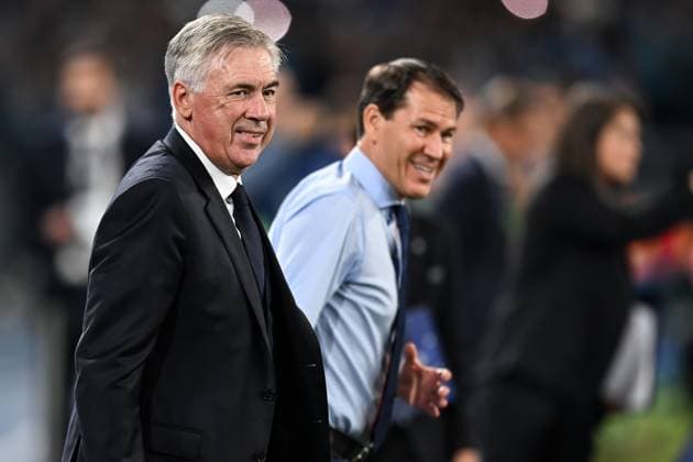 Db Napoli 03 10 2023 - Champions League Napoli-Real Madrid foto Daniele Buffa Image nella foto: Carlo Ancelotti-Rudi Garcia 