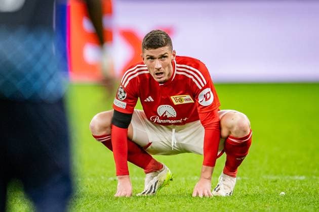 UEFA Champions League: 1. FC Union Berlin vs Sporting Braga. Berlin, 03.10.2023 Robin Gosens (1. FC Union Berlin, 6) frustriert UEFA Champions Leaguel: 1. FC Union Berlin vs Sporting Braga, Olympiastadion, Berlin, 03.10.2023 Copyright: xBEAUTIFULxSPORTS LucianoxLimax