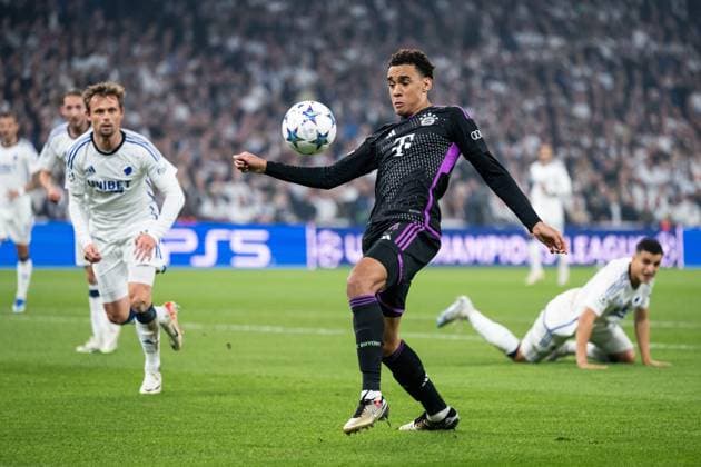 231003 Konrad Laimer of Bayern Munich during the UEFA Champions League football match between FC Copenhagen and Bayern Munich on October 3, 2023 in Köpenhamn. Photo: Petter Arvidson BILDBYRAN kod PA PA0658 fotboll football soccer fotball champions league fc copenhagen bayern münchen bbeng bayern munich fc köpenhamn Copyright: PETTERxARVIDSON BB231003PA041