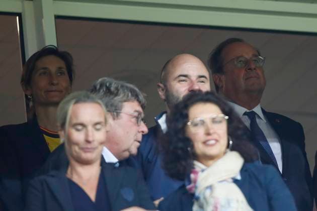 AmÃ lie OudÃ a-CastÃ ra - Francois Hollande FOOTBALL : RC Lens Vs Arsenal - Ligue des Champions - 03 10 2023 MichaelBaucher Panoramic 