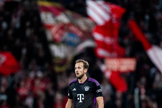 231003 Harry Kane of Bayern Munich during the UEFA Champions League football match between FC Copenhagen and Bayern Munich on October 3, 2023 in Köpenhamn. Photo: Petter Arvidson BILDBYRAN kod PA PA0658 fotboll football soccer fotball champions league fc copenhagen bayern münchen bbeng bayern munich fc köpenhamn Copyright: PETTERxARVIDSON BB231003PA057