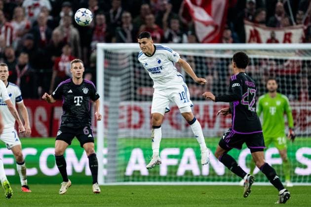 231003 Mohamed Elyounoussi of Copenhagen during the UEFA Champions League football match between FC Copenhagen and Bayern Munich on October 3, 2023 in Köpenhamn. Photo: Petter Arvidson BILDBYRAN kod PA PA0658 fotboll football soccer fotball champions league fc copenhagen bayern münchen bbeng bayern munich fc köpenhamn Copyright: PETTERxARVIDSON BB231003PA063