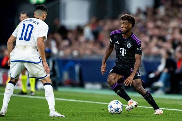 231003 Kingsley Coman of Bayern Munich during the UEFA Champions League football match between FC Copenhagen and Bayern Munich on October 3, 2023 in Köpenhamn. Photo: Petter Arvidson BILDBYRAN kod PA PA0658 fotboll football soccer fotball champions league fc copenhagen bayern münchen bbeng bayern munich fc köpenhamn Copyright: PETTERxARVIDSON BB231003PA064