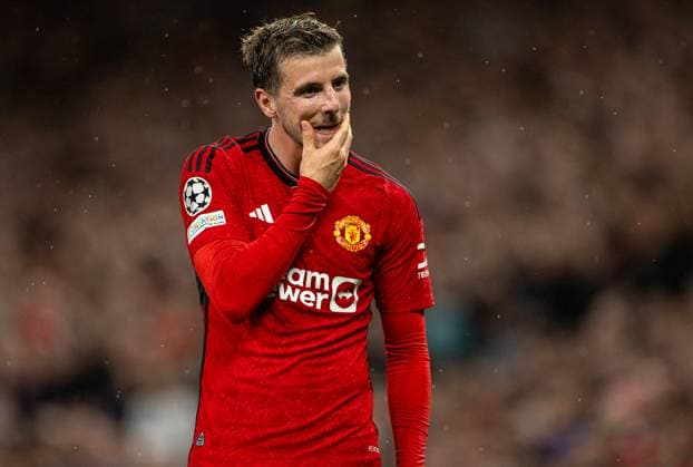 Football - UEFA Champions League - Group A - Manchester United, ManU FC v Galatasaray S.K. MANCHESTER, ENGLAND - Tuesday, October 3, 2023: Manchester United s Mason Mount reacts during the UEFA Champions League Group A match between Manchester United FC and Galatasaray S.K. at Old Trafford. MANCHESTER Old Trafford GREATER MANCHESTER ENGLAND  Copyright: xDavidxRawcliffex P2023-10-03-Man_Utd_Galatasaray-39