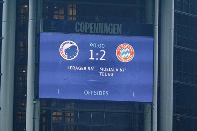 Endergebnis DEN, FC Kopenhagen vs. FC Bayern Muenchen, Fussball, Champions League, Gruppe A, Spieltag 2, Saison 2023 2024, 03.10.2023 DEN, FC Kopenhagen vs. FC Bayern Muenchen, Fussball, Champions League, Gruppe A, Spieltag 2, Saison 2023 2024, 03.10.2023 Kopenhagen Copyright: xEibner-Pressefoto MarcelxvonxFehrnx EP_MFN