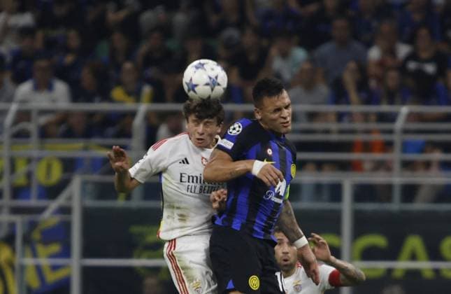 UEFA Champions League football match - Inter - FC Internazionale vs SL Benfica Lautaro Martinez of Inter Milan during the UEFA Champions League, Group D, football match between Fc Inter and Benfica on 03 October 2023 at Giuseppe Meazza Stadium, San Siro, Milan, Italy. Photo Nderim Kaceli Milan Italy  Copyright: xIPAxSport ABACAx BRIPASport20231004_216 IPAxSport ABACAx BRIPASport20231004_216