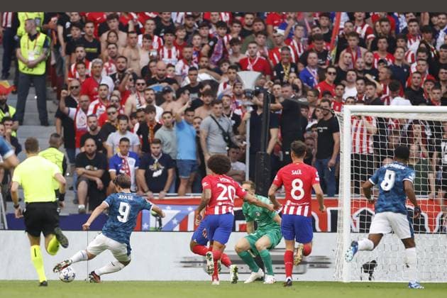 MADRID, 04-10-2023 Stadium Wanda Metropolitano, Champions League Football season 2023 2024 Match between Atletico Madrid and Feyenoord. Ayase Ueda scores 0-1 Atletico Madrid - Feyenoord  x22623923x Copyright: