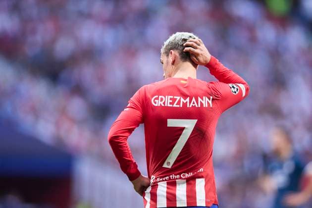 Spain, Madrid, 04.10.2023, Civitas Metropolitano Stadium, Atletico de Madrid v Feyenoord Rotterdam - UEFA Champions League match 1st round day 2, Antoine Griezmann (Atletico de Madrid) gestures Madrid Civitas Metropolitano Stadium Spain