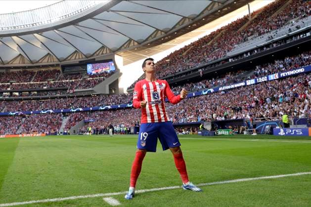 ESP: Atletico de Madrid v Feyenoord. UEFA Champions League match, Group E, date 2 Alvaro Morata of Atletico de Madrid celebrates after scoring goal during the UEFA Champions League match, Group E, between Atletico de Madrid and Feyenoord played at Civitas Mertropolitano Stadium on October 4, 2023 in Madrid, Spain. kpng Copyright: xCesarxCebollax xPRESSINPHOTOx PS_231004_034