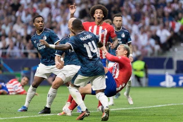 MADRID, SPAIN - October 4: Antoine Griezmann of Atletico de Madrid scores a goal during the UEFA CHAMPIONS LEAGUE 2023 24 match between Atletico de Madrid and Feyenord at Civitas Metropolitano Stadium. ONLYxEDITORIALxUSAGE  (231525864)