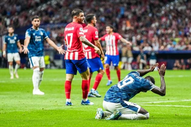 UEFA Champions League: Atletico Madrid v Feyenoord Madrid - Yankuba Minteh of Feyenoord during the 2nd leg of the UEFA Champions League group stage between Atletico Madrid v Feyenoord at Estadio Metropolitano on 4 October 2023 in Madrid, Spain. Copyright: xYannickxVerhoevenx
