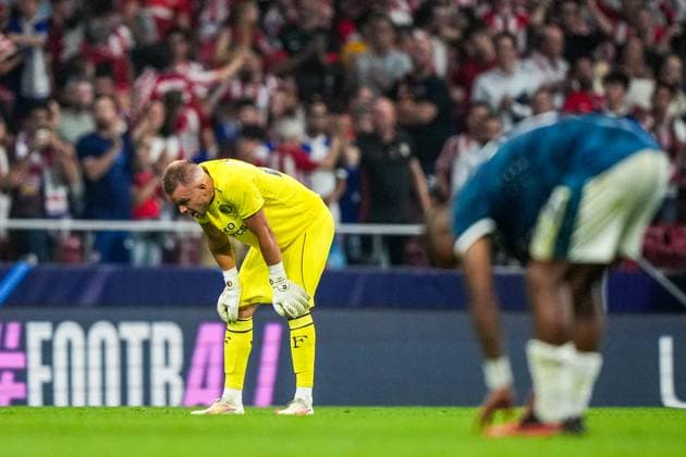 UEFA Champions League: Atletico Madrid v Feyenoord Madrid - Feyenoord keeper Timon Wellenreuther during the 2nd leg of the UEFA Champions League group stage between Atletico Madrid v Feyenoord at Estadio Metropolitano on 4 October 2023 in Madrid, Spain. Copyright: xTomxBodex