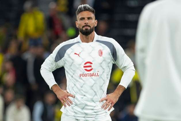 UEFA Champions League, Borussia Dortmund - AC Mailand, 04.10.2023 Olivier Giroud (AC Mailand, 9), UEFA Champions League, Borussia Dortmund - AC Mailand, 2. Gruppenspiel, am 4.10.2023, Signal Iduna Park, Dortmund UEFA regulations prohibit any use of photographs as image sequences and or quasi-video Copyright: xBEAUTIFULxSPORTS Meuselx