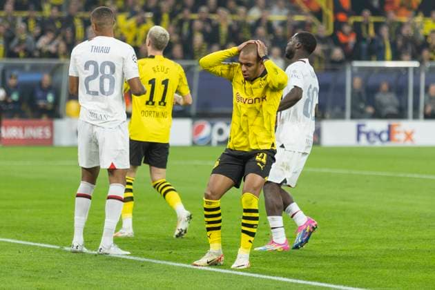 UEFA Champions League, Borussia Dortmund - AC Mailand, 04.10.2023 Donyell Malen (Borussia Dortmund, 21) nach einer Chance. , UEFA Champions League, Borussia Dortmund - AC Mailand, 2. Gruppenspiel, am 4.10.2023, Signal Iduna Park, Dortmund UEFA regulations prohibit any use of photographs as image sequences and or quasi-video Copyright: xBEAUTIFULxSPORTS Meuselx