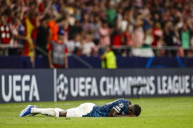 MADRID, 04-10-2023 Stadium Wanda Metropolitano, Champions League Football season 2023 2024 Match between Atletico Madrid and Feyenoord. Feyenoord player Yankuba Minteh disappointment final score 3-2. Atletico Madrid - Feyenoord  x22625495x Copyright:
