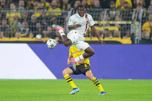 UEFA Champions League, Borussia Dortmund - AC Mailand, 04.10.2023 Yunus Mensah (AC Mailand, 80), UEFA Champions League, Borussia Dortmund - AC Mailand, 2. Gruppenspiel, am 4.10.2023, Signal Iduna Park, Dortmund UEFA regulations prohibit any use of photographs as image sequences and or quasi-video Copyright: xBEAUTIFULxSPORTS Meuselx