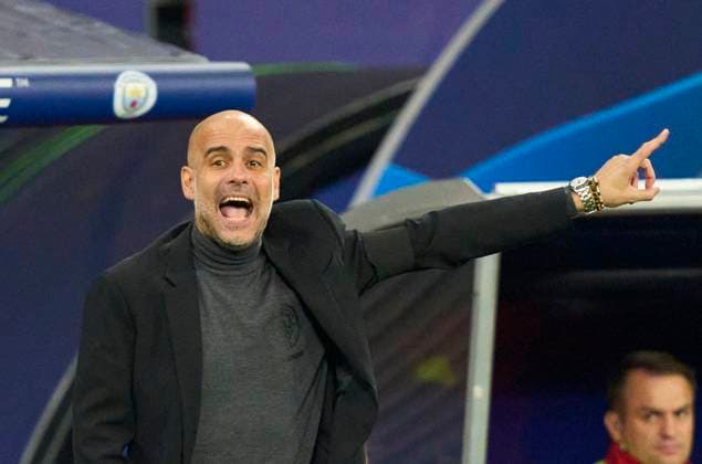 Pep GUARDIOLA , MANCITY Trainer geste in the group G stage match RB LEIPZIG - MANCHESTER CITY of football UEFA Champions League in season 2023 2024 in Leipzig, Oct 4, 2023. Gruppenphase, , RBL, Red Bull