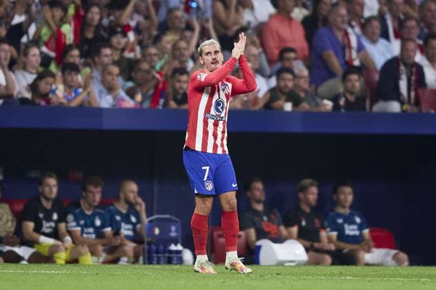 Antoine Griezmann of Atletico de Madrid FOOTBALL : Atletico Madrid vs Feyenoord Rotterdam - UEFA Ligue des Champions - 04 10 2023 AlvaroMedranda Panoramic 