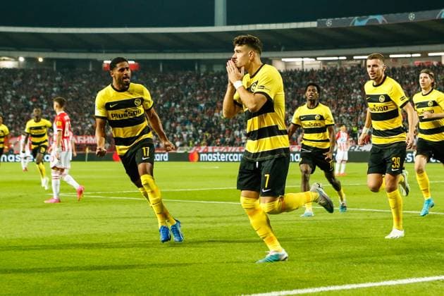 BELGRADE, SERBIA - OCTOBER 4: Filip Ugrinic of Young Boys (C) celebrates his goal during the UEFA Champions League Group Stage Group G match between FK Crvena zvezda and Young Boys at Stadion Rajko Mitic on October 4, 2023 in Belgrade, Serbia. Belgrade Stadion Rajko Mitic Serbia Copyright: xJustPictures.ch NikolaxKrsticx jp-en-EuSpIm-_O9R9353 20231004
