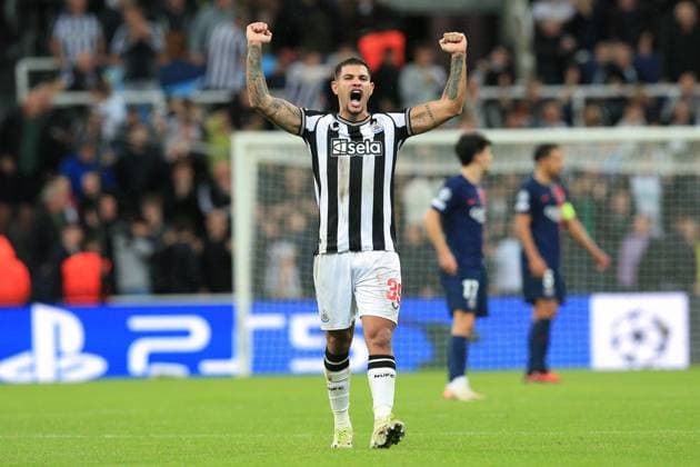 Newcastle United v Paris Saint-Germain 04 October 2023, Newcastle upon Tyne - UEFA Champion™s League football - Group F - Newcastle United v Paris Saint-Germain. Bruno Guimaraes of Newcastle United celebrates (photo by Daniel Chesterton) Newcastle upon Tyne UK Copyright: xDanielxChestertonxOffside