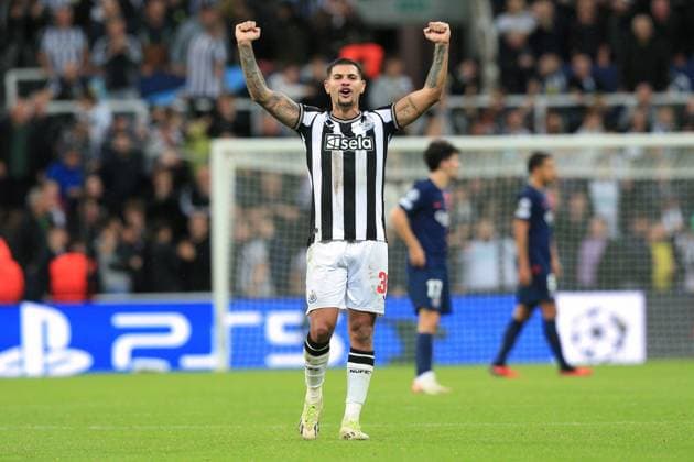 Newcastle United v Paris Saint-Germain 04 October 2023, Newcastle upon Tyne - UEFA Champion™s League football - Group F - Newcastle United v Paris Saint-Germain. Bruno Guimaraes of Newcastle United celebrates (photo by Daniel Chesterton) Newcastle upon Tyne UK Copyright: xDanielxChestertonxOffside