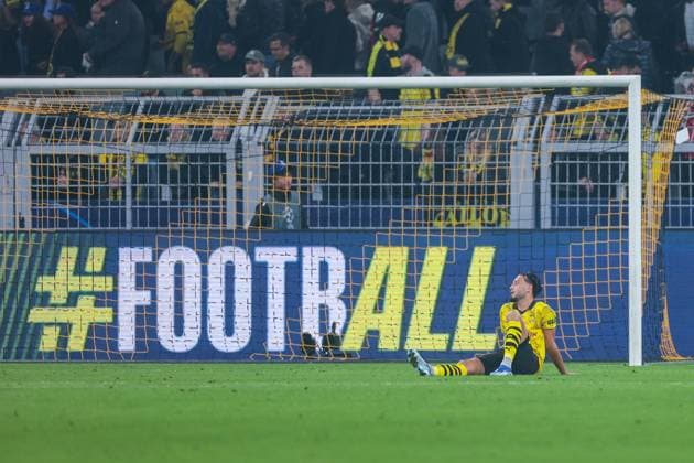 04.10.2023, Fussball, Saison 2023 2024, UEFA Champions League, Gruppenphase, Borussia Dortmund - AC Milan, Ramy Bensebaini (Borussia Dortmund), Dortmund Signal Iduna Park NRW Deutschland xRHR-FOTO DEx Copyright: DennisxEwert RHR-FOTOx RHR-FOTO DE