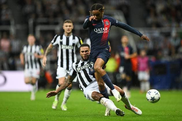 EDITORIAL USE ONLY No use with unauthorised audio, video, data, fixture lists, club league logos or live services. Online in-match use limited to 120 images, no video emulation. No use in betting, games or single club league player publications. Newcastle United v Paris Saint Germain, UEFA Champions League, Group F, Football, St James Park, Newcastle, UK - 04 Oct 2023 EDITORIAL USE ONLY No use with unauthorised audio, video, data, fixture lists, club league logos or live services. Online in-match use limited to 120 images, no video emulation. No use in betting, games or single club league player publications. Copyright: xRichardxLee Shutterstockx 14134540bz