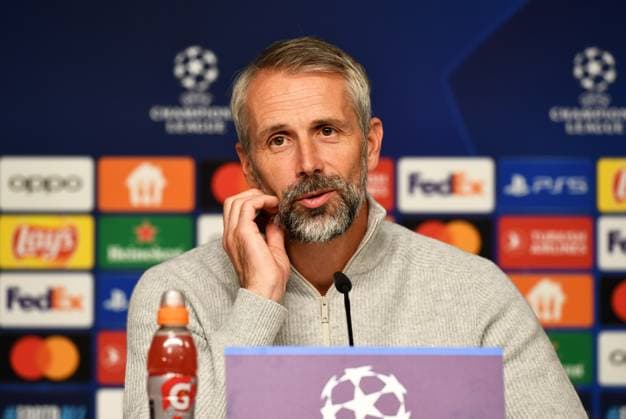 Fussball, Herren, Saison 2023 2024, UEFA Champions League (Gruppe G, 2. Spieltag), RB Leipzig - Manchester City, Pressekonferenz mit Trainer Marco Rose (RB Leipzig), 04.10. 2023, Copyright: xSebastianxRäppold MatthiasxKochx