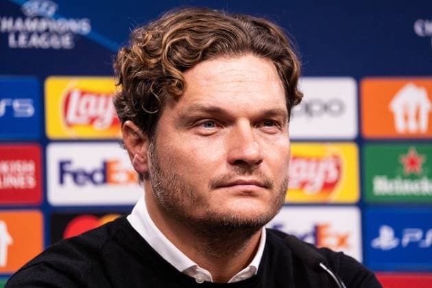 GER, Champions League BV Borussia Dortmund vs AC Mailand Milan 04.10.2023, Signal Iduna Park, Dortmund, GER, Champions League BV Borussia Dortmund vs AC Mailand Milan Im Bild: Edin TerziÄ‡ (Chef-Trainer, BV Borussia Dortmund) im Interview Pressekonferenz nach dem Spiel