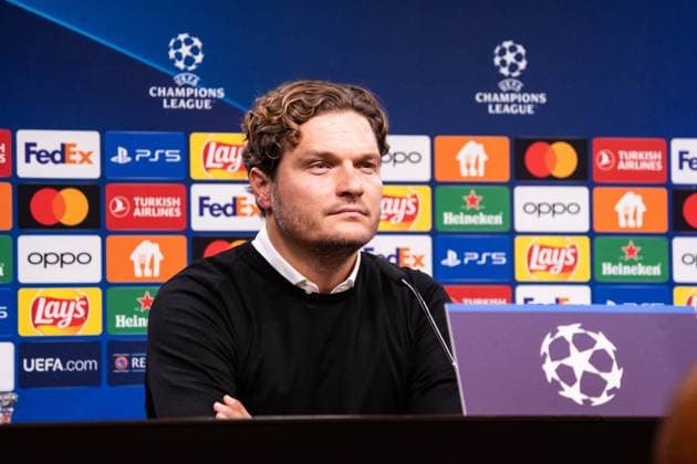 GER, Champions League BV Borussia Dortmund vs AC Mailand Milan 04.10.2023, Signal Iduna Park, Dortmund, GER, Champions League BV Borussia Dortmund vs AC Mailand Milan Im Bild: Edin TerziÄ‡ (Chef-Trainer, BV Borussia Dortmund) im Interview Pressekonferenz nach dem Spiel
