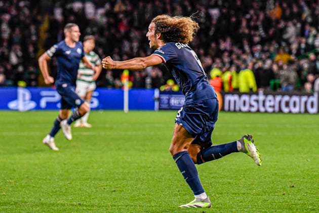 Celtic v Lazio UEFA Champions League Matteo Guendouzi of Lazio celebrates his sides last minute goal during the UEFA Champions League Group E match at Celtic Park, Glasgow Copyright: xJamiexJohnstonx FIL-19061-0047 UK Newspapers OUT