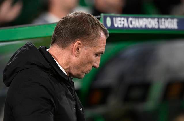 Glasgow, Scotland, 4th October 2023. Brendan Rodgers Celtic Manager during the UEFA Champions League match at Celtic Park, Glasgow. Picture credit should read: Neil Hanna Sportimage EDITORIAL USE ONLY. No use with unauthorised audio, video, data, fixture lists, club league logos or live services. Online in-match use limited to 120 images, no video emulation. No use in betting, games or single club league player publications. SPI-2620-0036
