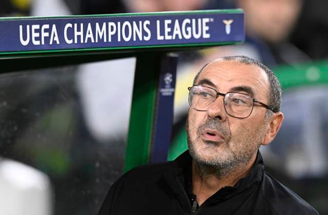 Glasgow, Scotland, 4th October 2023. Maurizio Sarri Manager of Lazio during the UEFA Champions League match at Celtic Park, Glasgow. Picture credit should read: Neil Hanna Sportimage EDITORIAL USE ONLY. No use with unauthorised audio, video, data, fixture lists, club league logos or live services. Online in-match use limited to 120 images, no video emulation. No use in betting, games or single club league player publications. SPI-2620-0038